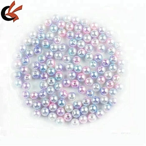 wholesale colorful plastic pearl with hole or without hole
