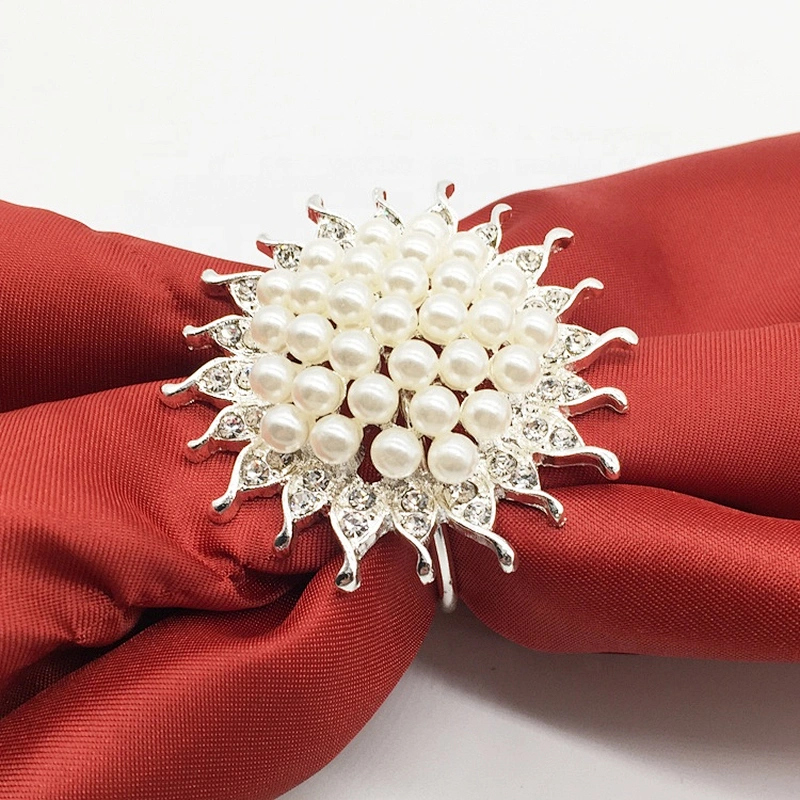 Wedding Christmas Wholesale Pearl beaded napkin rings Thanksgiving napkin holders