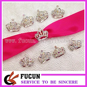 wholesale rhinestone ribbon crown buckles for wedding invitation