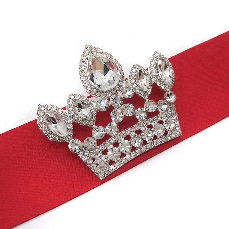 Sparkly rhinestone crown brooch pin for Wedding Bouquet Bridal Sash Embellishment Dress Applique