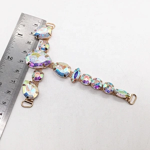 Fashion Ladies Africa/Italy Dress Shoes AB Crystal Rhinestone Sandal Shoe Ornament