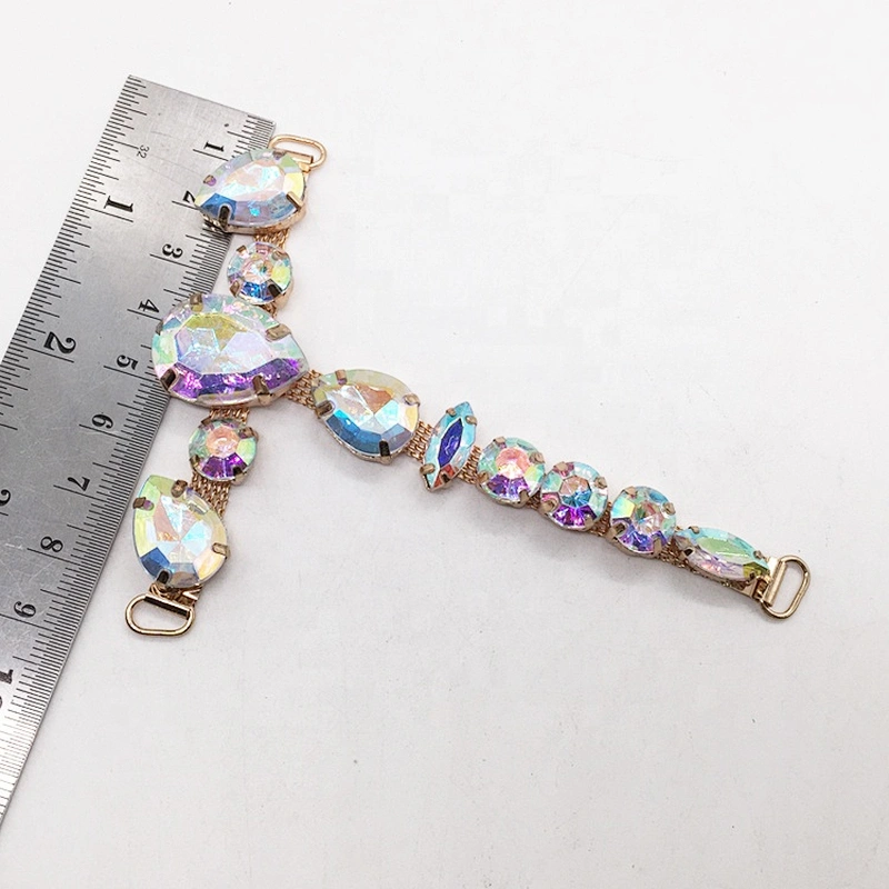 Fashion Ladies Africa/Italy Dress Shoes AB Crystal Rhinestone Sandal Shoe Ornament