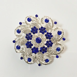diamante handmade large flower design antique bridal rhinestone brooch