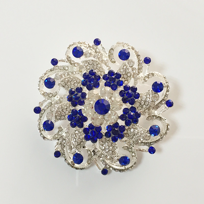 diamante handmade large flower design antique bridal rhinestone brooch