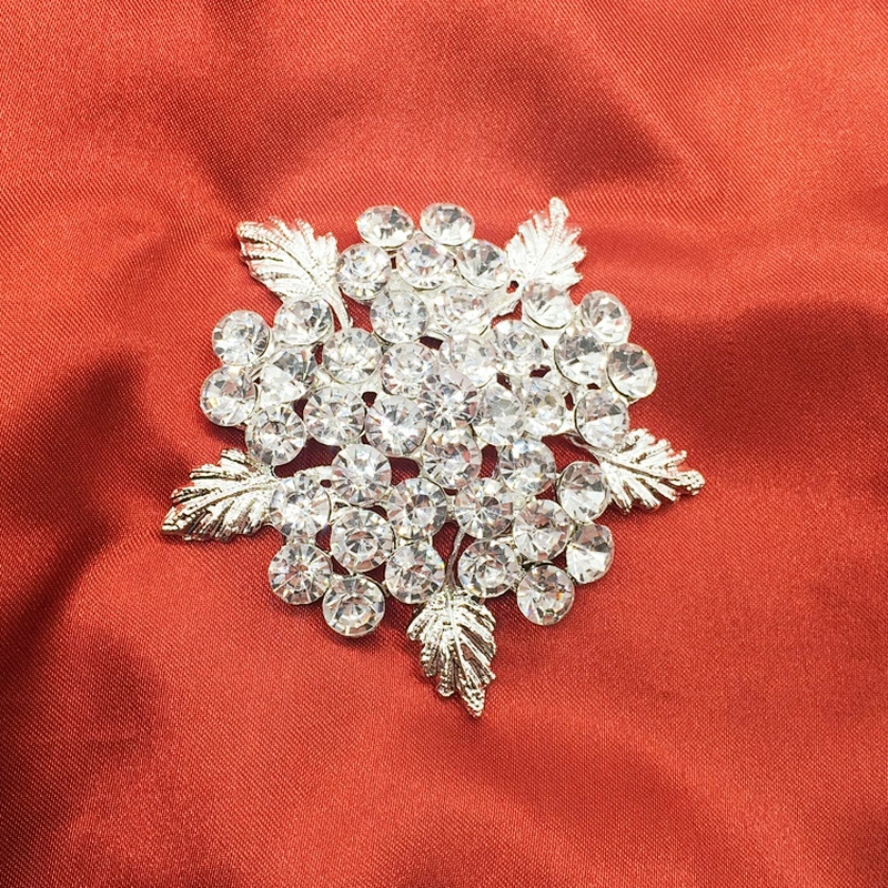 Wholesale Vintage Crystal Women Rhinestone Wedding Invitation Bridal Flower Brooches Without Pins