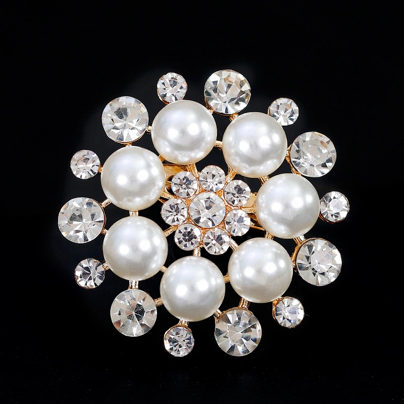 Faux Pearl Flower Embellishments Flatback Pearl Buttons for Wedding Party Home Decoration and DIY Crafts