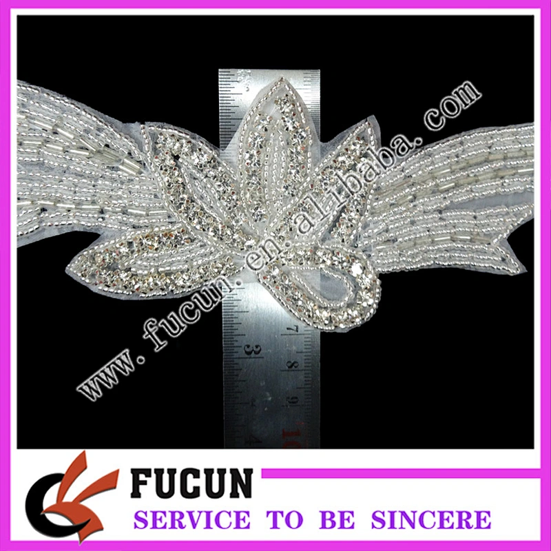 Fashion Wedding Rhinestones Applique Trimming/Bridal Sash Embroidery Designs