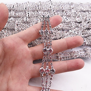 Wholesale high quality crystal rhinestone bead trimming for bridal  dress