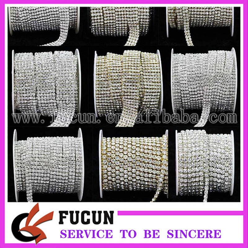 wholesale ss6,ss10 ss12,ss16,ss18 one close sparkling rhinestone cup chain