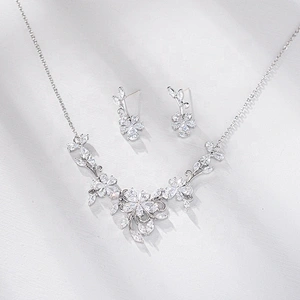2019 Hot Crystal Zircon Jewelry Earring Necklace Wedding Jewelry Set