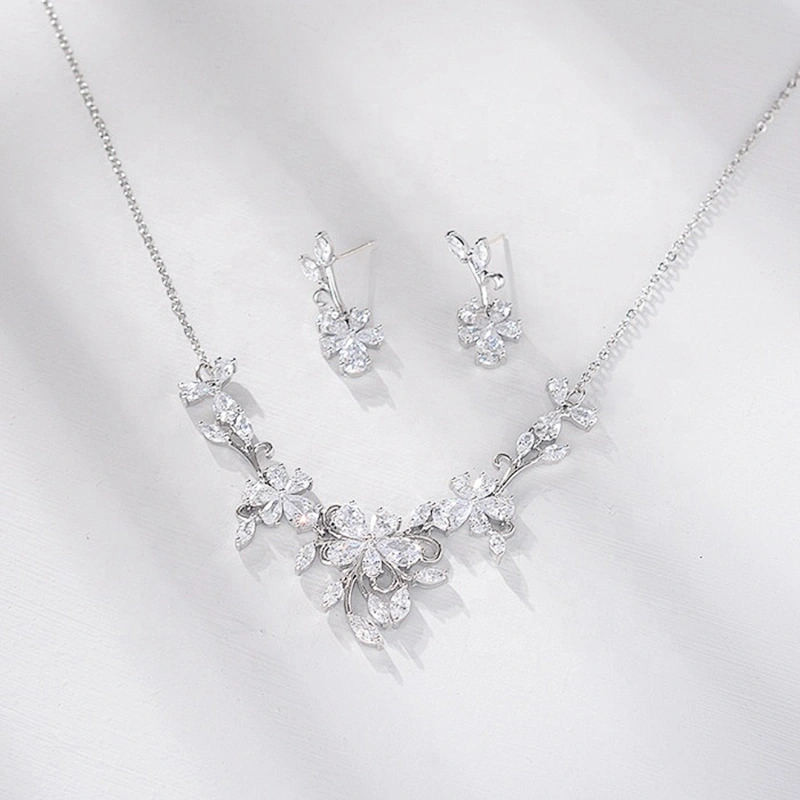 2019 Hot Crystal Zircon Jewelry Earring Necklace Wedding Jewelry Set