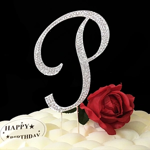 Shinning Diamante rhinestone letter Cake Topper for Anniversary