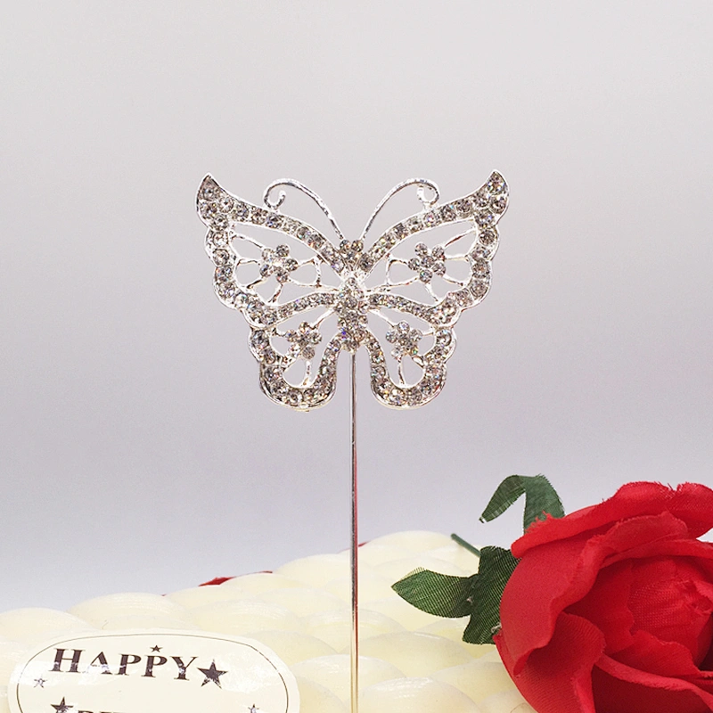 baby party cupcake toppers cake decoration picks rhinestone butterfly cake topper