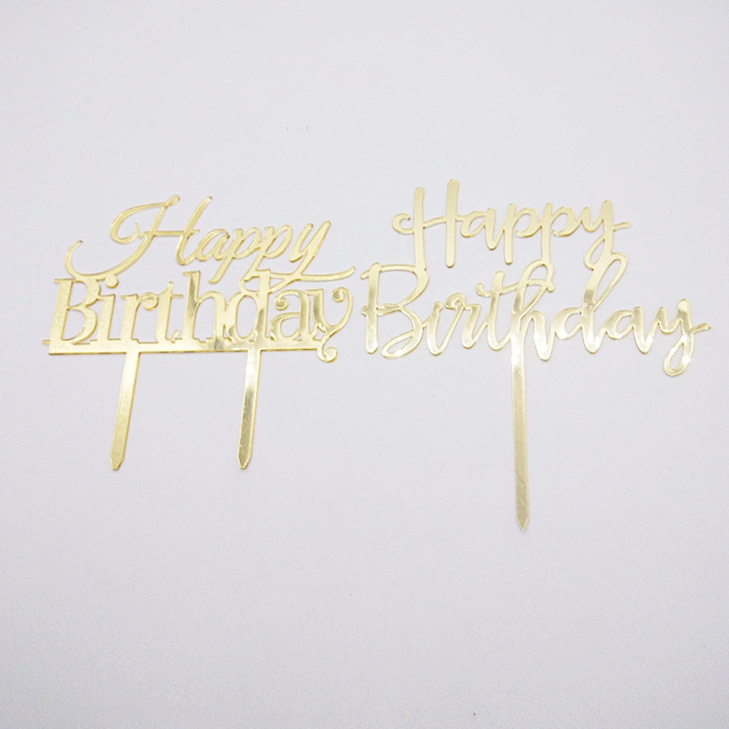 Happy birthday black acrylic cake topper for birthday cake decoration