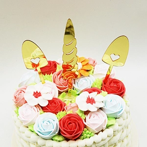 unicorn party supplies gold mirror birthday acrylic cake stand for decor