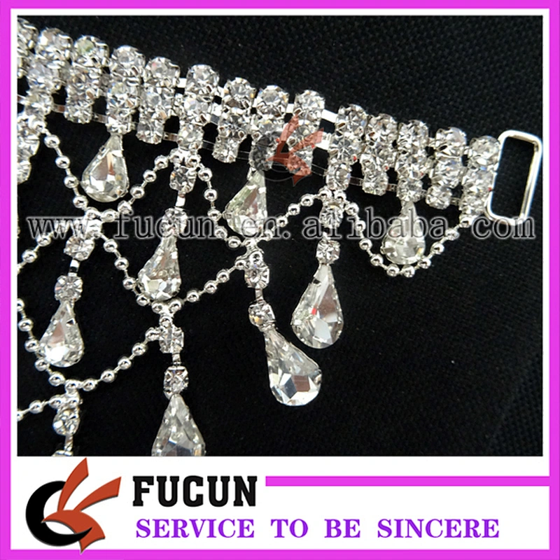 Fashion decorative metal bikini accessory crystal rhinestone bikini connector for swimwear