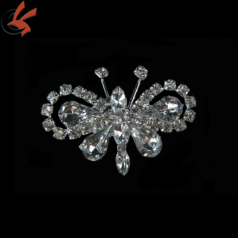 New Wedding Silver Butterfly Rhinestone Crystal Diamante Crystal Pin Brooch Gift