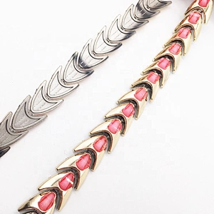 Customs Handmade Garment Gold Flexible Plastic Base Trimming Pink Gem Rhinestone Trims