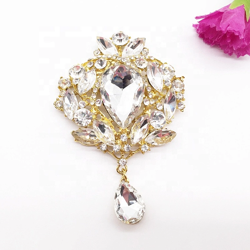 Crystal Rhinestone Pamelas Wedding Headdresses Brooch for Wedding Invitation