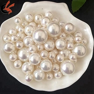 wholesale ivory faux pearl plastic pearl beads with hole or without hole