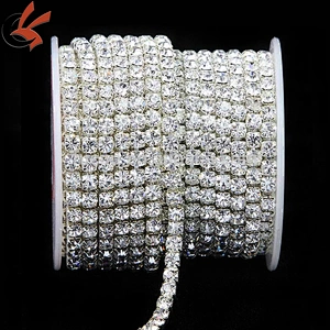 ss16 4 rows close clear rhinestone cup chain