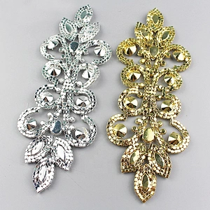Decorative DIY wedding dress sewing clothing crystal applique rhinestone patches