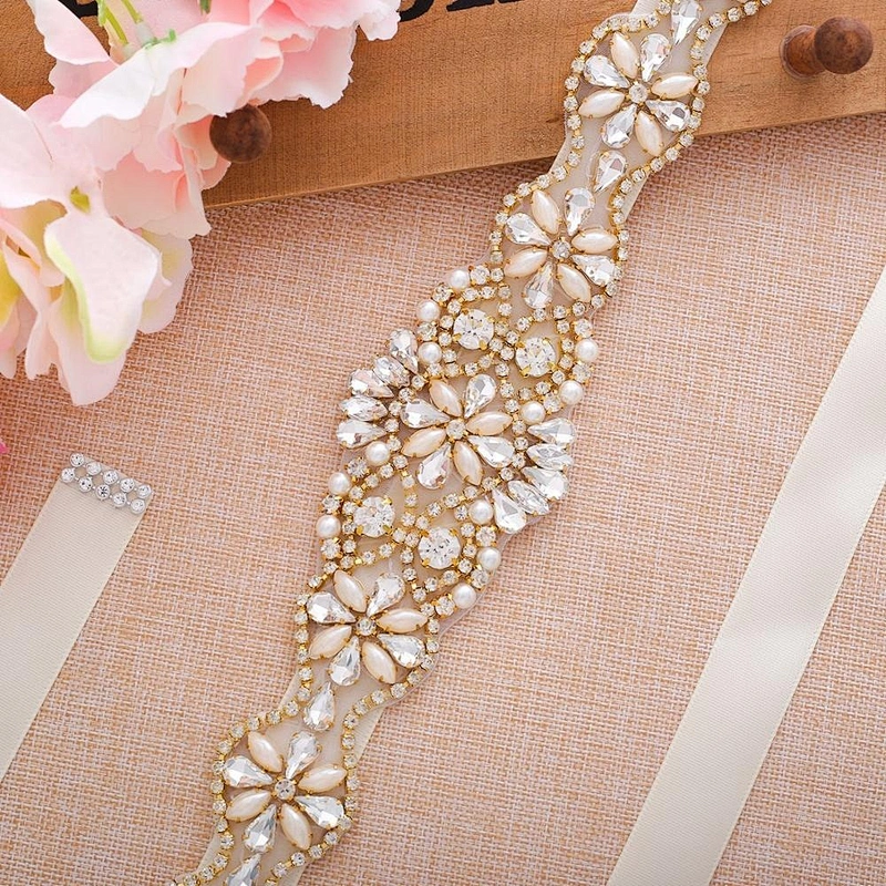 2019 top Sale Decorations Sew On Rhinestone Trimming /rhinestone Applique For Wedding Dress