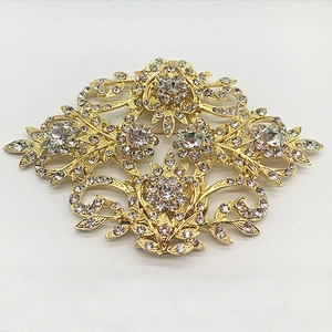 vintage wedding dress decoration large style gold crystal jewelry brooches in bulk 2019