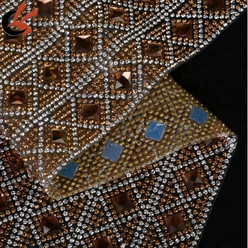whoeslae fabric glass strass rolls hot fix crystal rhinestone mesh