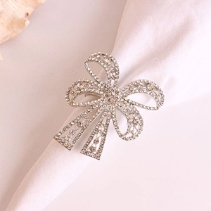 crystal wedding gift decoration fancy crystal bow tie banding diamond napkin ring