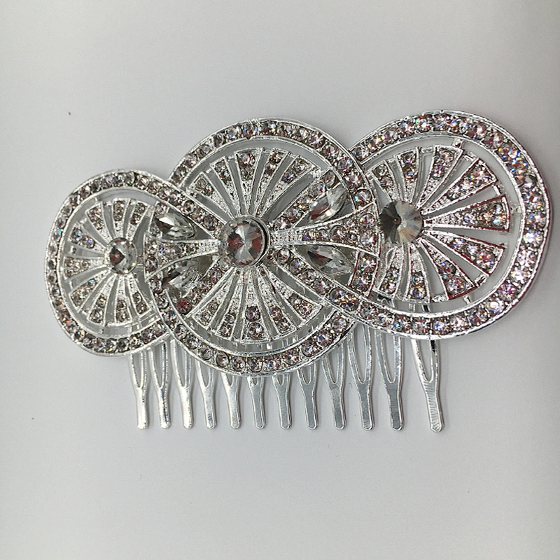 Factory Wholesale zinc alloy Rhinestone bridal Crystal Hair Comb