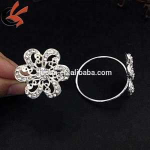 Rhinestone crystal Flower Napkin Rings for Wedding party