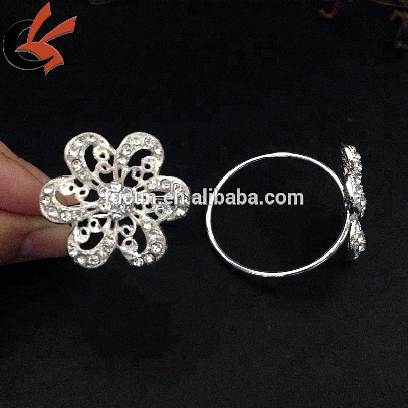 Rhinestone crystal Flower Napkin Rings for Wedding party