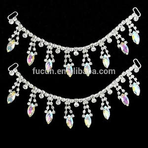 china Custom Long Metal crystal rhinestone bikini connectors