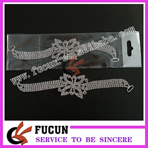 bulk wholesale hot sale crystal diamond bikini connector with chain back