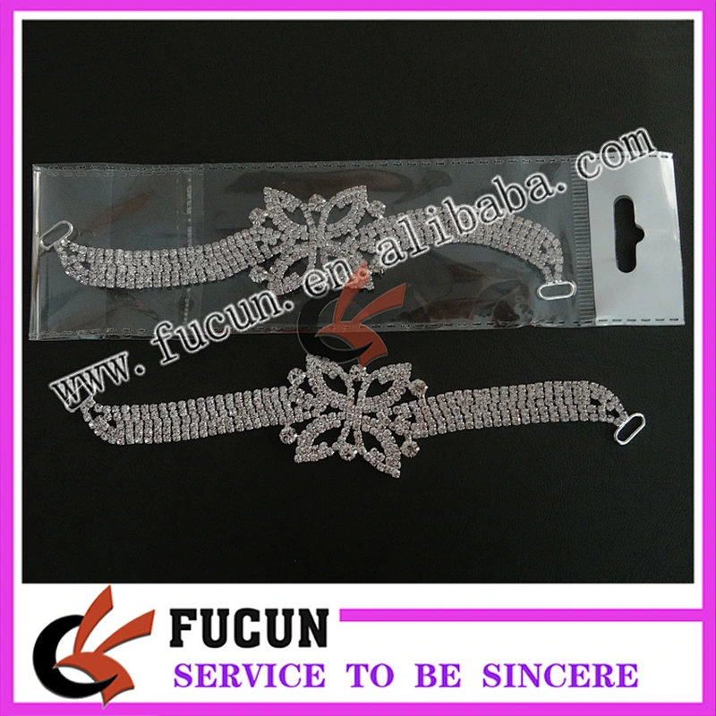 bulk wholesale hot sale crystal diamond bikini connector with chain back