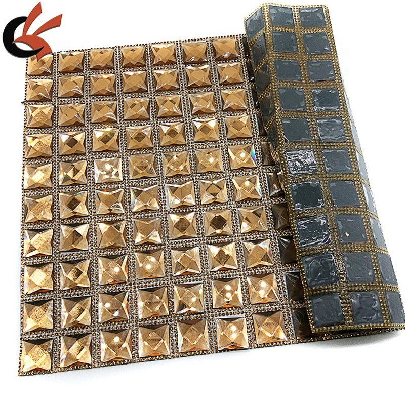 2019 Wholesale hotfix glue rhinestone mesh sheet