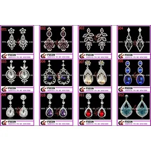 Fancy fashion jewelry design purple color silver plated hanging earrings for girls