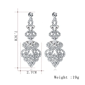 Stunning crystal rhinestone diamante pageant earrings