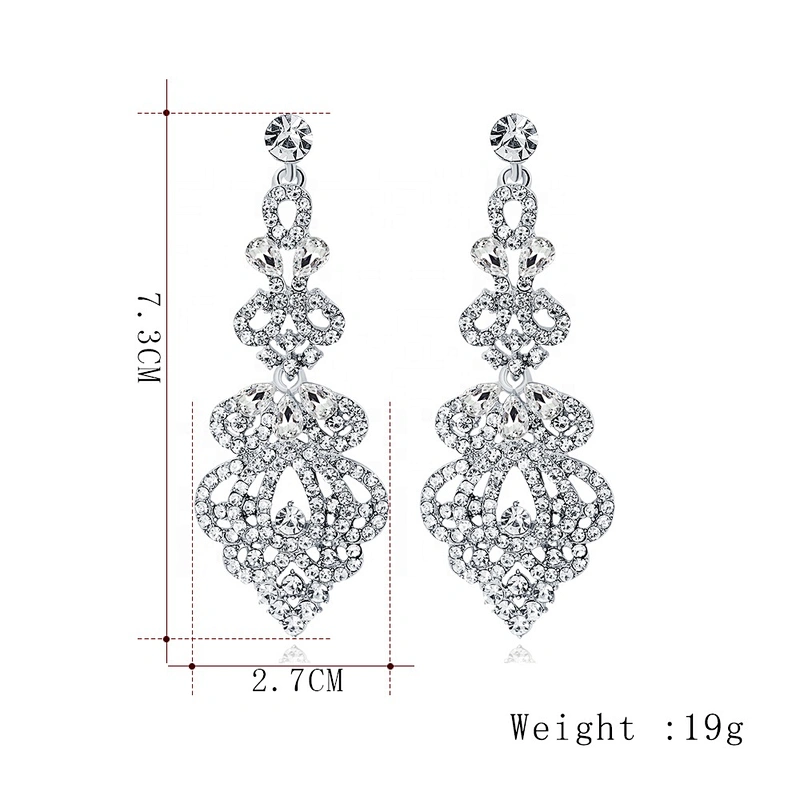 Stunning crystal rhinestone diamante pageant earrings
