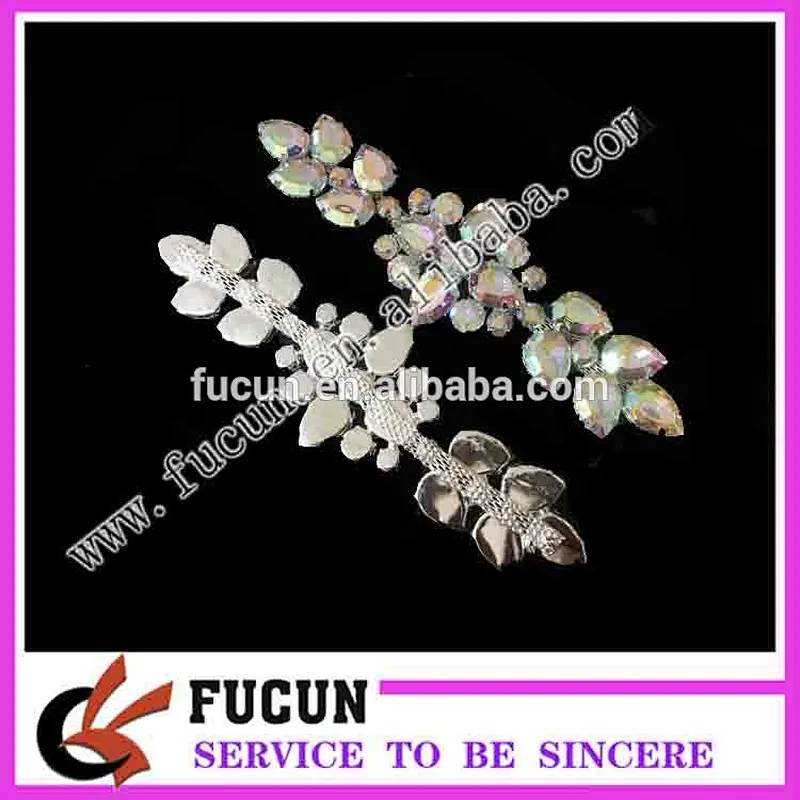 2019 shinny new design flat back  large acrylic AB color stone  brooch in silver