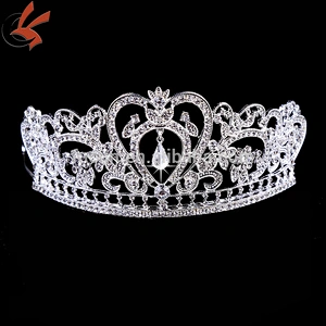 Bridal Rhinestone silver tone clear Crystal crown Headpiece Hair tiara
