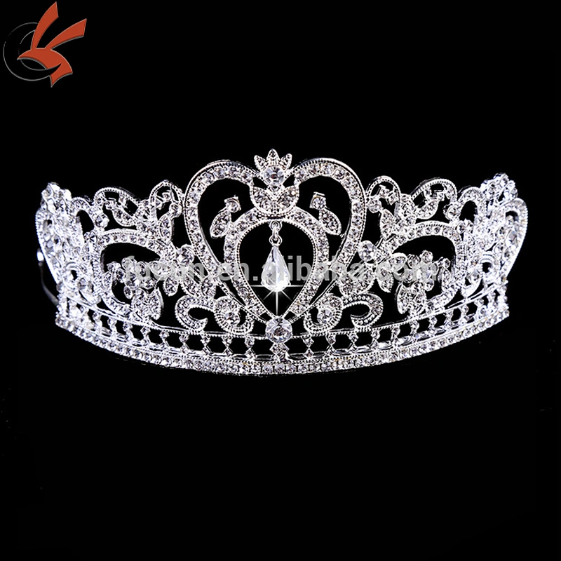 Bridal Rhinestone silver tone clear Crystal crown Headpiece Hair tiara