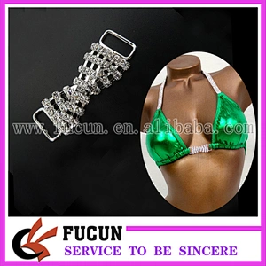 Wholesale Twisted Row Rhinestone Bikini Connector