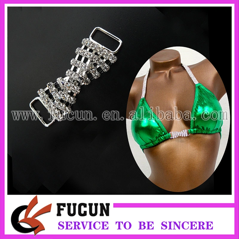 Wholesale Twisted Row Rhinestone Bikini Connector