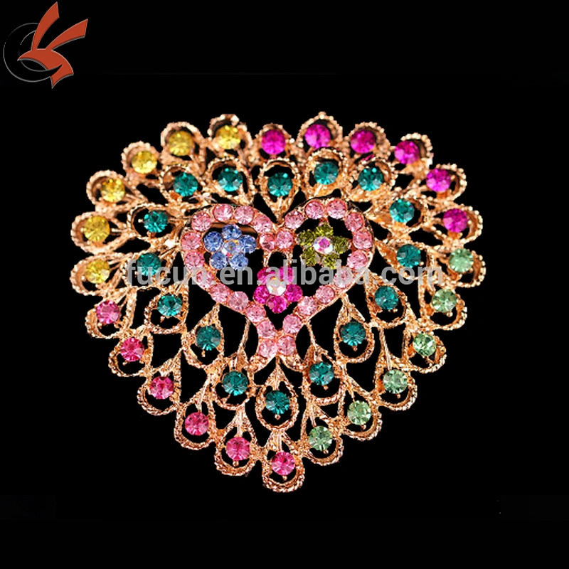 Jewelry Custom wedding crystal rhinestone Silver Plated Brooch