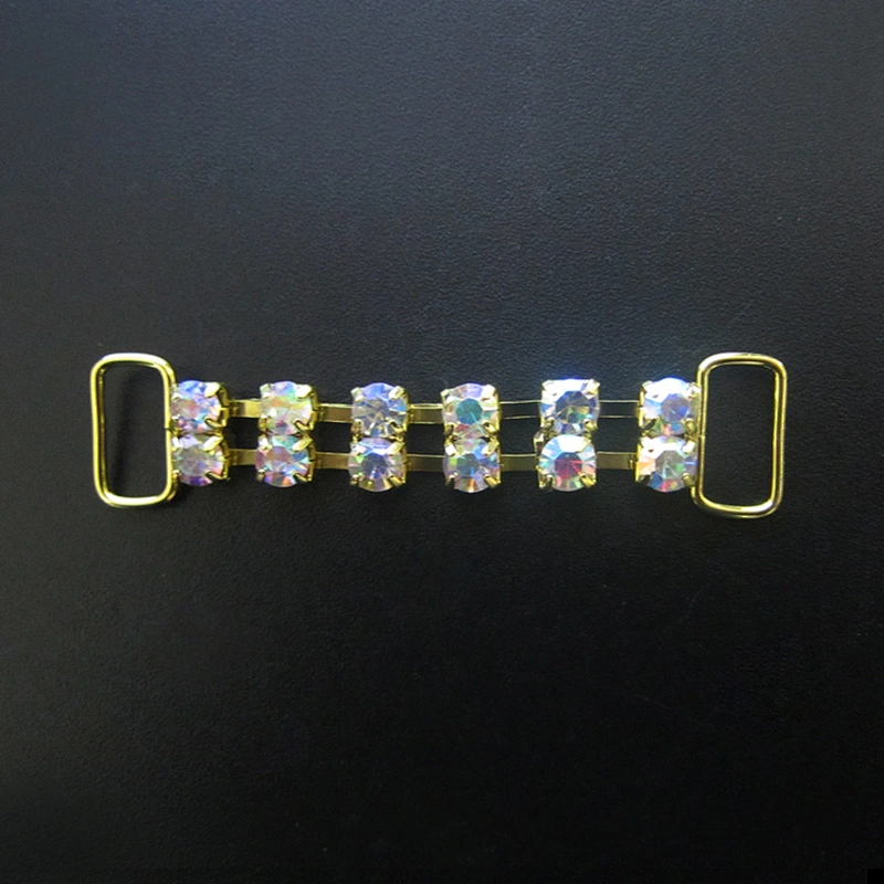 fashion custom metal swimwear rhinestone chain buckle AB crystal rhinestone bikini decorative