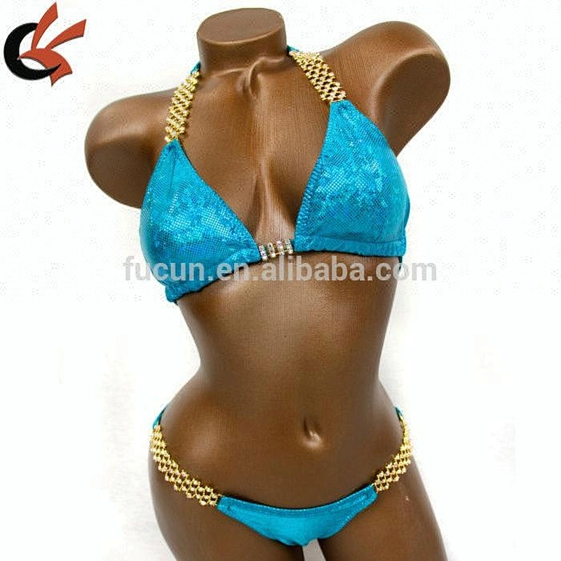 BIKINI CRYSTAL RHINESTONE GOLD CONNECTOR STUNNING ON STAGE