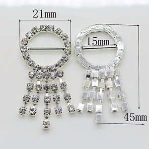 2019 Fancy design apparel metal high quality Spandex chair band sash rhinestone buckle