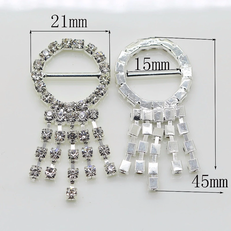 2019 Fancy design apparel metal high quality Spandex chair band sash rhinestone buckle
